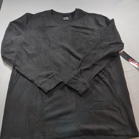 32 Degree Heat Mens Size XXL Black Long Sleeve Fleece Crew Neck Activewear‎ Top - Picture 1 of 7